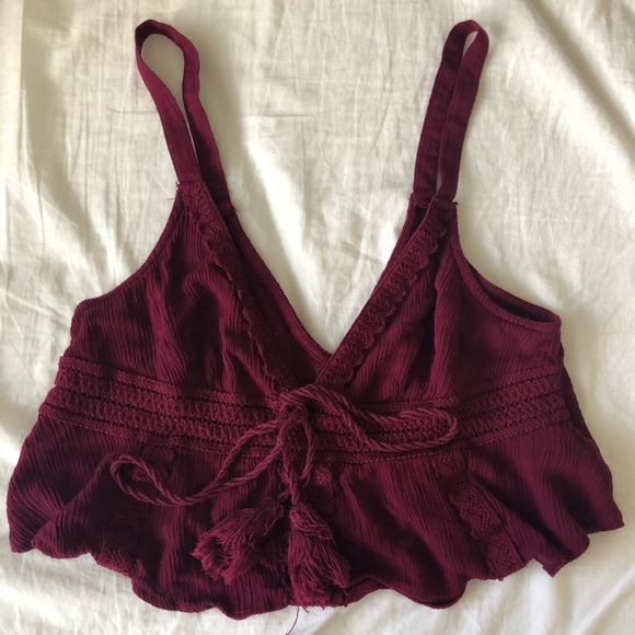 F21 Maroon Crop Top - Picture 2 of 5
